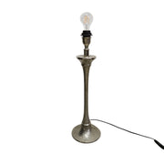 Contemporary Hammered Silver Candlestick style Table Lamp with Pleated White Shade