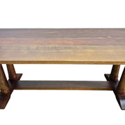Handcrafted Solid Oak Trestle Dining Table