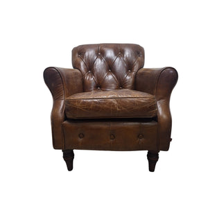 Brown Tufted Leather Armchair
