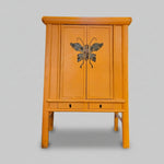 Chinese Vintage Elm Wedding Cabinet Butterfly Hardware