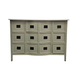 Vintage Farmhouse 12-Drawer Apothecary Bow-Front Chest