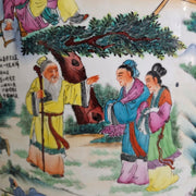 Grand Vintage Chinese Polychrome Porcelain Floor Vase