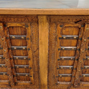 Hand-Carved Rustic Bar Counter