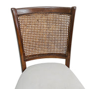 Colonial Style Teak and Woven Rattan Dining Accent Chair