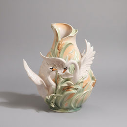 Franz Collection Swan Lake Sculptural Porcelain Vase