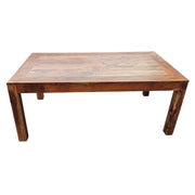 Modern Dark Wood Dining Table with Grooved Detail