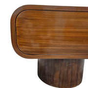 Sculptural Retro Brown Capsule Bedside Table